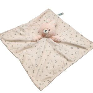 Baby Gund Adorable Bunny Lovey Blanket Beige With Bunny Print Plush Security